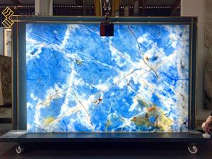 Mármol Azul Zafiro Translúcido Moderno YUSHI, Piedra Italiana de Lujo Retroiluminada para Aplicaciones en Hoteles y Villas - Product Image 5