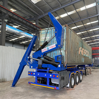 Semi-remorque benne latérale auto-chargeuse à suspension mécanique 3 essieux, capacité 37T, pour conteneurs 20 et 40 pieds, extensible