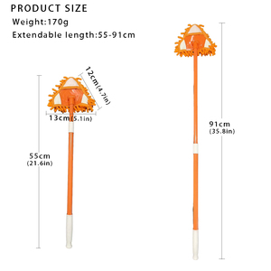 Brosse de nettoyage triangulaire en chenille 360 °   Balai à long manche rotatif et extensible, dépoussiéreur flexible pour les coins, idéal pour l'intérieur de la voiture, les plafonds et les zones difficiles d'accès - Product Image 2