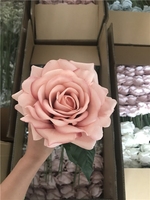 Bouquet de mariée LUYI - Grandes roses artificielles en velours bleu, aspect réaliste, pour décoration de mariage, maison, cuisine, cadeau