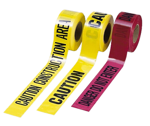 Cinta de Advertencia de Peligro de 2 Pulgadas de Ancho, Cinta de Barrera de Polietileno Amarilla y Roja para Áreas de Construcción - Product Image 1