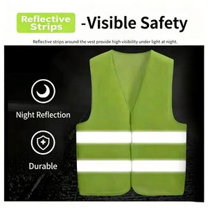 Gilet de travail en polyester réfléchissant haute visibilité pour la construction, le trafic et les travaux tout-terrain, gilet de sécurité avertisseur - Product Image 3