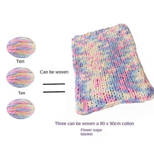 Cường độ cao Icelandic Len Mèo đuôi khăn cap dày Chenille sợi với mô hình nhuộm trơn dòng bé nửa Jin rayon pha trộn - Product Image 3