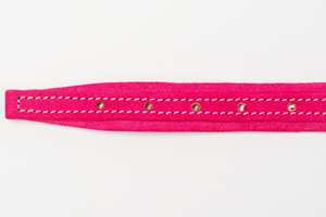 ปลอกคออิตาลีสีชมพูของขวัญที่สมบูรณ์แบบสำหรับเจ้าของ-หนังกลับแท้และฮาร์ดแวร์เคลือบทองปลอกคอสุนัข - Product Image 6