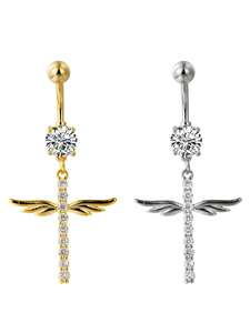 थोक डिजाइनर 18k सोना इलेक्ट्रोप्लेटेड स्टेनलेस स्टील पेट रिंग्स महिलाओं के लिए सेक्सी नाभि - Product Image 3