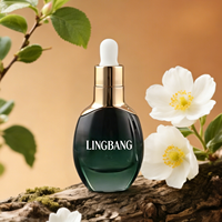 Botol Kemasan Kosmetik Kaca Kosong Berkualitas Tinggi dengan Gradasi Mewah 30ml 50ml Pipet Serum Minyak Esensial Pipih