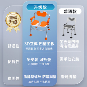 Chaise de douche Lfcare en alliage d'aluminium, réglable en hauteur, pliable, antidérapante, pour personnes âgées - Product Image 2