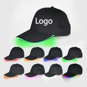 高品质定制嘻哈俱乐部派对帽，用于节日普通空白棒球帽，带发光二极管灯