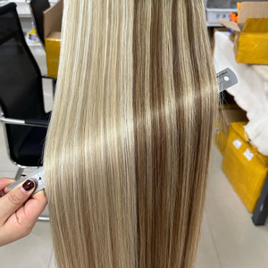 Honest Hair Soft for Genius Weft Russian 12A Remy Extensiones de cabello humano Europeo crudo teñido Recto Color claro Proveedor de cabello - Product Image 1