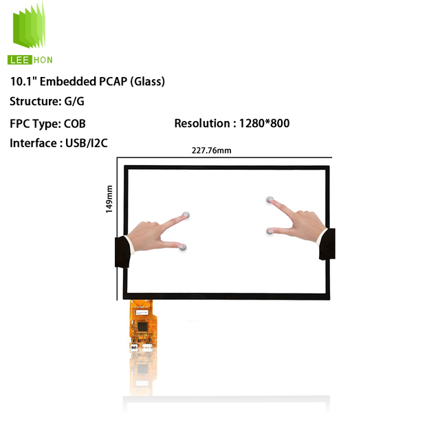 10.1" 1280*800 Capacitive Touch Screen LH10562A USB & I2C Interface 10.1 Inch PCAP Embedded Touch Panel