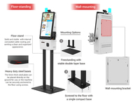 24" écran tactile interactif commander terminal étage debout machine de kiosque de paiement de libre-service pour restaurant