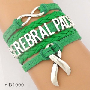 Parálisis Cerebral abuela tía Nana Be Brave Cure Guerrero luchador sobreviviente mamá esperanza fe amor cinta verde conciencia pulsera - Product Image 4