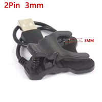 Câble de charge universel pour montre 25CM, câble de charge USB 2 broches 3mm, clip, chargeur de bracelet intelligent, fil de charge 2/3 broches pour TW64 TW68