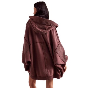 Felpa sportiva Vintage con cappuccio alla moda Cardigan Casual manica a pipistrello <span class=keywords><strong>giacca</strong></span> da donna - Product Image 5