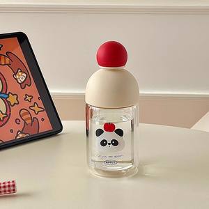 Tasse en verre à double paroi Panda 220 ml 330 ml, résistante à la chaleur, en borosilicate de haute qualité, design cartoon, pour le bureau ou comme cadeau - Product Image 3