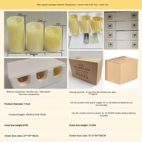 Set Lilin LED Tanpa Api 3 Buah dengan Remote Control, Nyala 3D, Lilin Parafin - Untuk Perayaan Tahun Baru & Wisuda