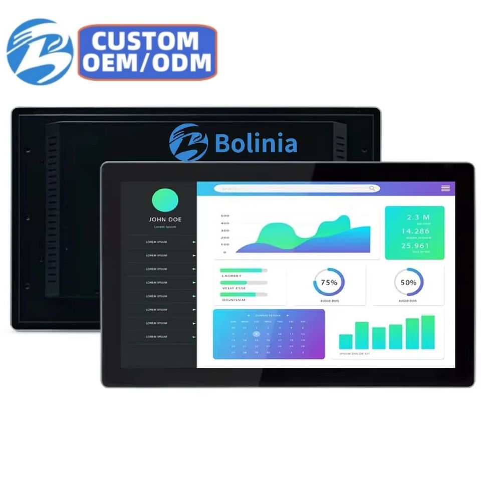 Industrial 18.5 Inch LCD Monitor PCAP Capacitive Touch Screen VGA HD TFT Wall Mount Kit USB Aluminum Frame New EETI Desktop