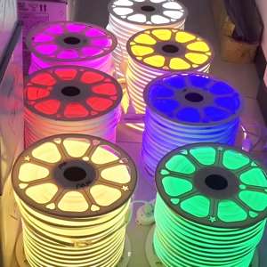 Bande lumineuse néon <span class=keywords><strong>LED</strong></span> flexible IP65 à changement de couleur pour décoration murale de chambre à coucher Signes de fête de mariage - Product Image 5