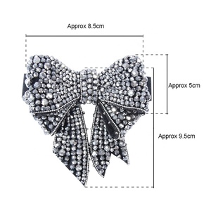 Clips à chaussures en cristal de <span class=keywords><strong>strass</strong></span> pour mariage, nœud <span class=keywords><strong>noir</strong></span>, boucle de chaussure, décorations de chaussures - Product Image 5
