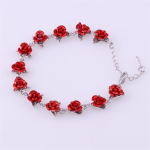Trendz chine usine frais rouge or rose fleur charme bracelet - Product Image 1