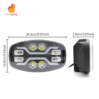 Feux de position avant carrés de 9 pouces 48W 12/24V, lampe auxiliaire LED universelle pour voitures, camions lourds