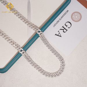 Chaîne cubaine en moissanite hip-hop de 8 mm, testée au diamant, en argent 925, chaîne cubaine en moissanite - Product Image 5