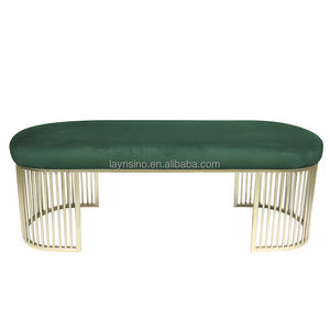 Laynsino, el más nuevo diseño, muebles de oficina para el hogar, dormitorio moderno, Banco otomano de terciopelo, Banco de cama con marco de <span class=keywords><strong>Metal</strong></span> para sala de estar - Product Image 5