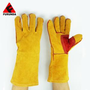 Guantes Largos de Soldador de 14 Pulgadas para Trabajo Pesado de Cuero Partido de Vaca Resistentes al Calor - Product Image 6