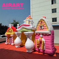 Arche gonflable en forme de château, arche de château pour entrée, arche d'entrée de château pour la décoration d'événements de parc d'attractions