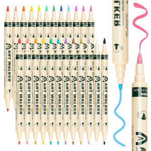 二重先端アートマーカー描画アクリルペイントマーカーペンセット12/24/26/36色ロックセラミックガラス木質絵画 - Product Image 5