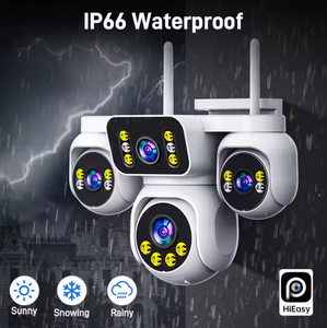 Caméra de sécurité extérieure sans fil 20MP 4 objectifs en temps réel IP66 <span class=keywords><strong>avec</strong></span> zoom, suivi automatique, vision nocturne, PTZ, audio bidirectionnel et alarme - Product Image 5