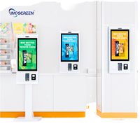 Kiosco de Autoservicio Interactivo con Pantalla Táctil de 21.5 Pulgadas, Kiosco de Pared para Restaurante con Escáner QR, Impresora de Tickets, Pedidos y Pagos