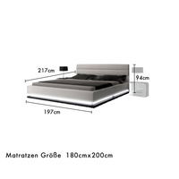 Prix compétitif Lits doubles King Size modernes et confortables en cuir avec lumières LED pour meubles de chambre à coucher