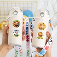 500 autocollants/rouleau en papier écologique, motifs animaux mignons, pour journaux, récompenses, cadeaux, décoration scolaire