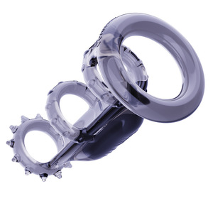 Ensemble de anneaux péniens avec fonction de vibration et de retardement pour hommes adultes - Battle Spirit Double Shock - Product Image 2