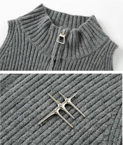 Design professionale ODM & OEM gilet estivo lavorato a maglia da donna indispensabile Basic <span class=keywords><strong>senza</strong></span> <span class=keywords><strong>maniche</strong></span> Sexy mezzo <span class=keywords><strong>dolcevita</strong></span> - Product Image 2