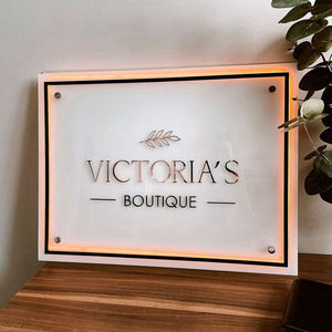 Altın Metal iş dükkanı 3d akrilik logo özel Led kanal mektup arkadan aydınlatmalı işaretler mağaza açık duvar reklam ışıklı işaret - Product Image 3