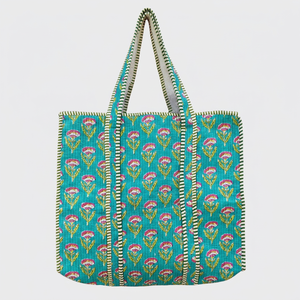 Sac fourre-tout bohème en coton avec broderie florale, ouverture supérieure, idéal pour le shopping toutes saisons - Product Image 1
