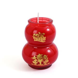 Gourd Shaped Butter Lamp Soybean Wax Windproof Glass Candle For Buddhist Religious Ceremonies Chinese New Year Festival Use - Product Image 2