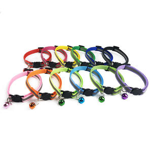 <span class=keywords><strong>Collar</strong></span> de nailon reflectante para gato, <span class=keywords><strong>Collar</strong></span> de seguridad reflectante para cachorros, perros pequeños, gatitos y gatos, con campana, 12 colores - Product Image 4