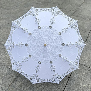 P261-Parasol de décoration pour petits enfants, accessoires de parapluie blanc <span class=keywords><strong>ivoire</strong></span> en <span class=keywords><strong>dentelle</strong></span> pour la mariée, mariage, contrôle manuel pour enfants - Product Image 3