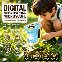 Digital Zoom Microscope 1000X Handheld Portable Electronic Microscope With Lcd Display 8 Adjustable Led Lights Rechargeable