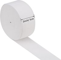Bande élastique pour vêtements en maille de 2 pouces, blanche, très extensible, haute élasticité, avec logo imprimé, pour sacs, emballée en rouleau