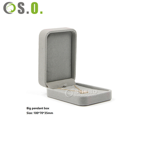 Elegant Light Gray Velvet Jewelry Gift Box Set for <b>Rings</b> Necklaces Bracelets Soft Plush Packaging Case With Custom Options - Product Image 5