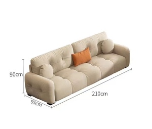 2025 Sofá macio moderno mais recente veludo sala sofás venda quente creme branco sofás para casa Hotel Villa - Product Image 4