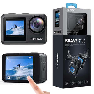 กล้องแอคชั่น <span class=keywords><strong>AKASO</strong></span> Brave <span class=keywords><strong>7</strong></span> LE 4K60 Ultra HD 20MP ถ่ายใต้น้ำได้ลึก 131 ฟุต ซูม 2.0 เท่า หน้าจอสัมผัส พร้อมรีโมทคอนโทรล WiFi อุปกรณ์เสริมสำหรับหมวกกันน็อค - Product Image 1