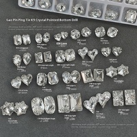 Paso Sico Bijoux d'ongles en cristal K9 blanc en forme de cœur 3D, effet diamant, pour vêtements, avec motifs Flash Love, Œuf de pigeon, Angle droit et Bonbon de roche