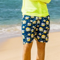 Shorts de surf décontractés et amusants, taille mi-haute, longueur genou, 100% polyester, motif décoratif, style surfer