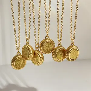 2022 Ins Mode Horoskop Astrologie Anhänger Frauen Edelstahl Schlüsselbein Kette Pvd Gold gefüllt 12 Sternzeichen Halskette Schmuck