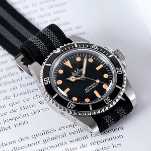 Reloj MINUTETIME Vintage con Movimiento NH35, Logotipo Personalizado en la Esfera, Correa de Nailon, Espejo Acrílico, Resistente al Agua 100 Metros, Esfera Luminosa - Product Image 3